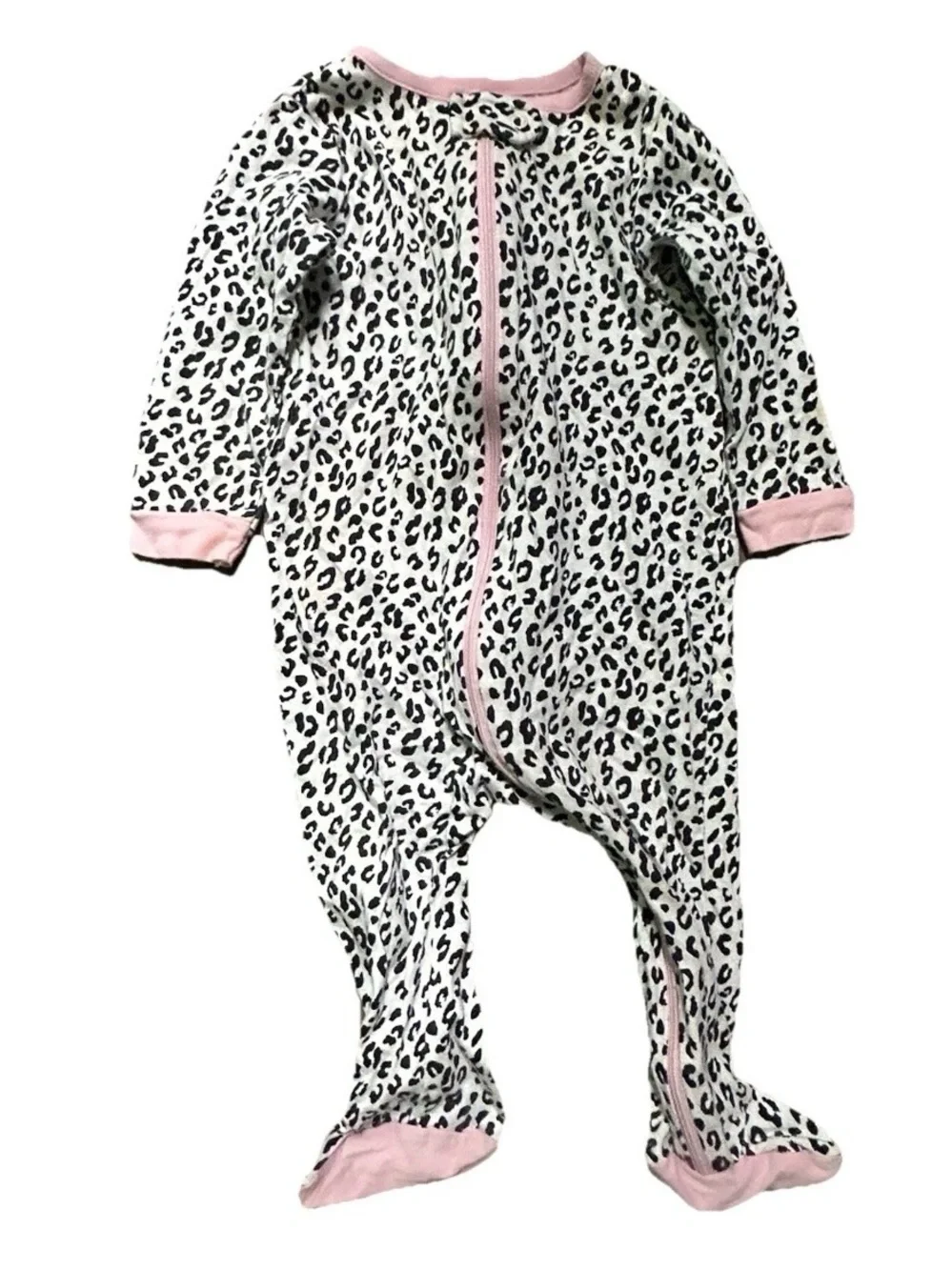 Baby Girl Footie Pajamas Fleece Winter Bears Minnie Mouse Size 6-9 Months